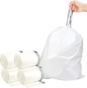 img 2 attached to 🛍️ 10 10 5 Drawstring Plastic Bags - Ideal for Simplehuman Household Supplies and Paper & Plastic Organization