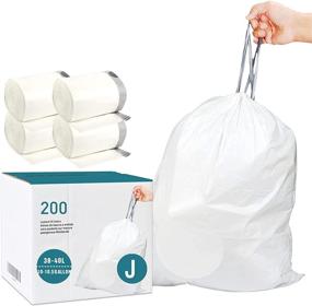 img 4 attached to 🛍️ 10 10 5 Drawstring Plastic Bags - Ideal for Simplehuman Household Supplies and Paper & Plastic Organization