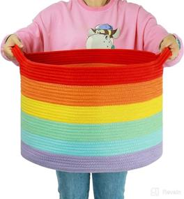 img 4 attached to Autonomier Rainbow Storage Baskets Decorative