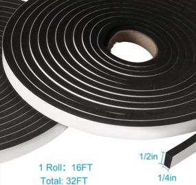 img 3 attached to 2 Rolls 1/2"Wx1/4"Tx16FT Foam Tape Weatheratrip For Door Window Insulation, Single Sided Foam Strips Adhesive, High Density Foam Seal Tape, Closed Cell Foam Seal Strip Tape(Total 32FT Long)