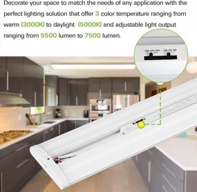 img 2 attached to 4FT Ultra Slim LED Wraparound Light With 3 Wattages/3 Lumens/3 CCT Selectable, 55W/65W/75W, 5500Lm/6500Lm/7500Lm, 3000K/4000K/5000K 4 Foot Flush Mount Ceiling Light For Office Kitchen, ETL, 4 Pack