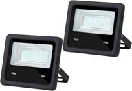 outdoor security made easy: 2-pack of dc 12v low voltage led flood lights for bright 6500k daylight white illumination logo