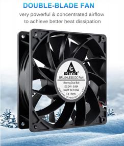 img 2 attached to Premium Performance And Durability: GDSTIME 140Mmx38Mm 24V DC Brushless Cooling Fan With Dual Ball Bearings