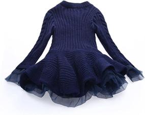 img 1 attached to 🎄 Stylish Stitched Christmas Knit Pullover for Girls - Girls' Clothing Dresses