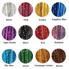 img 3 attached to BARSDAR Hair Tinsel Kit With Tool, 12 Colors 2400 Strands Shiny Tinsel Hair Extensions Fairy Glitter Sparkling Hair For Women Colorful Hair Highlights For Christmas Halloween Cosplay Party