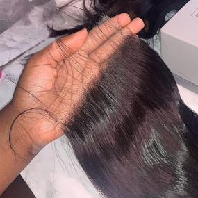 img 3 attached to 20 Inch Beata Hair 5X5 HD Human Hair Straight Closure With Skinlike Melted Real Swiss Lace And Pre Plucked Baby Hair
