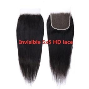 img 1 attached to 20 Inch Beata Hair 5X5 HD Human Hair Straight Closure With Skinlike Melted Real Swiss Lace And Pre Plucked Baby Hair