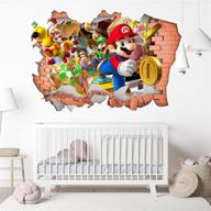 🎮 2022 super mario break the wall sticker: fun cartoon bedroom decoration for kids – self-adhesive pvc wall sticker логотип