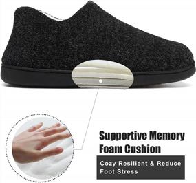 img 1 attached to Warm Winter Slippers For Men & Women: Memory Foam, Non-Slip Indoor/Outdoor Shoes.