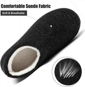 img 3 attached to Warm Winter Slippers For Men & Women: Memory Foam, Non-Slip Indoor/Outdoor Shoes.