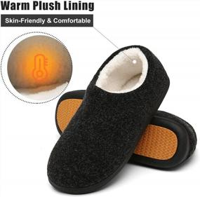 img 2 attached to Warm Winter Slippers For Men & Women: Memory Foam, Non-Slip Indoor/Outdoor Shoes.