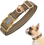 🐶 auroth reflective dog collar for medium and large dogs - soft nylon, adjustable with heavy duty metal d ring, tangle free design logo