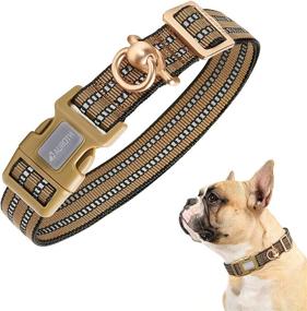 img 4 attached to 🐶 Auroth Reflective Dog Collar for Medium and Large Dogs - Soft Nylon, Adjustable with Heavy Duty Metal D Ring, Tangle Free Design