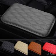 🚗 universal pu leather auto center console cover pad - waterproof, non-slip car armrest protector - gray логотип