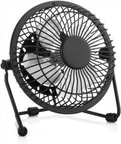 img 4 attached to Mini USB Personal Fan, Ultra Quiet Desk Metal Fan With Enhanced Airflow, 360° Rotating Portable Cooling Fan For Home Office (4 Inch - Black)