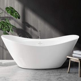 img 4 attached to FerdY Boracay 67: The Perfect Acrylic Freestanding Bathtub With Contemporary Design, Brushed Nickel Drain, Slotted Overflow, And CUPC Certification