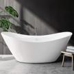 ferdy boracay 67: the perfect acrylic freestanding bathtub with contemporary design, brushed nickel drain, slotted overflow, and cupc certification logo