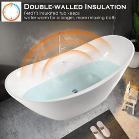 img 2 attached to FerdY Boracay 67: The Perfect Acrylic Freestanding Bathtub With Contemporary Design, Brushed Nickel Drain, Slotted Overflow, And CUPC Certification