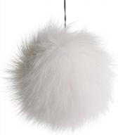 multi-colored 4-inch ursfur fox pompon fuzzies fox fur ball - perfect for mobile straps, keychains, and as a chic accessory logo