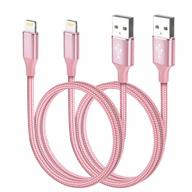 сертифицированный apple mfi кабель lightning кабель для зарядного устройства (2pack 3ft) быстрый usb-кабель с нейлоновой оплеткой, совместимый с iphone 13 mini/13/12/11/xr/xs/x/8/7/plus/6s/6/se/ipad логотип