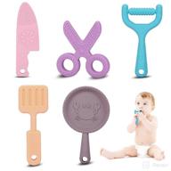 bpa-free silicone baby teething toys: safe and soothing teether set for 0-12 months infants logo