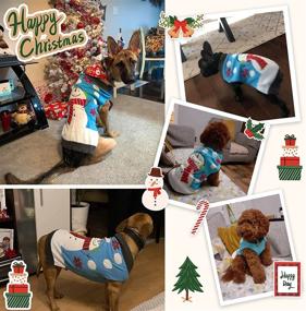img 2 attached to DOGGYZSTYLE Pet Christmas Dog Sweaters Cute Animal Snowman Printed Puppy Xmas Costumes Winter Warm Turtleneck Jumpers Puppy Knitted Clothes Cat Outfits (M, Blue Snowman)