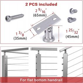 img 3 attached to 2Pack Muzata Cable Railing Post Bracket For Flat Stainless Steel/Aluminum/Wood Handrail - PA01 SL4 & PA1