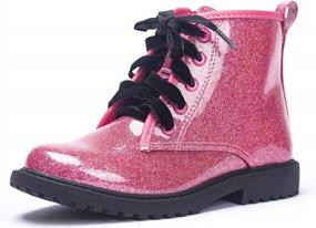 img 4 attached to Glitter Combat Ankle Boots For Kids - Waterproof, Lace-Up Design With Side Zipper For Girls And Boys In Toddler, Little Kid, And Big Kid Sizes