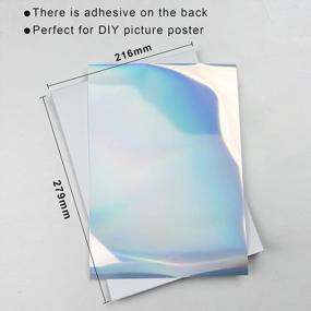 img 3 attached to Bulk Pack Of 60 Holographic Rainbow Sticker Sheets For Inkjet And Laser Printers - Printable, Waterproof Vinyl Stickers In 8.5X11 Inches