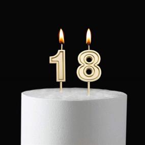 img 2 attached to Brilliant Gold Number 18 Cake Topper: Bailym 18th Birthday Candles for Stunning Party Decorations!