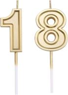 brilliant gold number 18 cake topper: bailym 18th birthday candles for stunning party decorations! logo