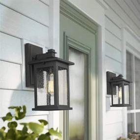 img 2 attached to Elevate Your Outdoor Space With Emliviar Black Wall Mount Lights - 2 Pack
