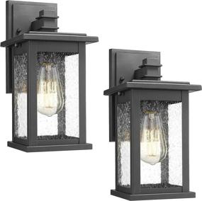 img 4 attached to Elevate Your Outdoor Space With Emliviar Black Wall Mount Lights - 2 Pack