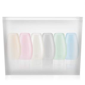 img 3 attached to 🧳 Convenient & TSA Approved 3oz Travel Bottles, Leak Proof & BPA Free! Get 6 Silicone Cosmetic Toiletry Containers for Shampoo, Lotion, Soap & More!