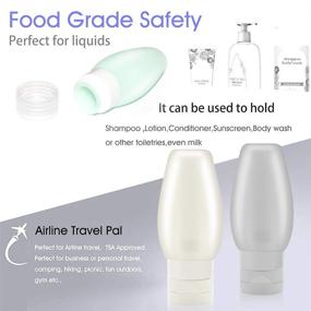 img 2 attached to 🧳 Convenient & TSA Approved 3oz Travel Bottles, Leak Proof & BPA Free! Get 6 Silicone Cosmetic Toiletry Containers for Shampoo, Lotion, Soap & More!