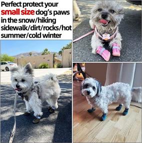 img 3 attached to Breathable Dog Booties: Perfect Hiking Shoes for Small Size Dogs - Protect Paws from Hot Pavement & Winter Snow!