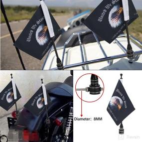 img 2 attached to 🏍️ Stainless Steel Motorcycle Flagpole Mounts for Harley Davidson, Yamaha, Honda, Goldwing, CB, VTX, CBR – Fits Most 1/2 Inch Cargo Rack, Enhances Luggage Racks with Motorcycle Eagle Flag Flags