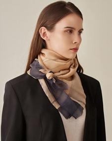 img 3 attached to Upgrade Your Style With PINCTROT'S Glamorous Large Square Scarf Featuring Silk, Metal, And Acrylic Blend With Buckle
