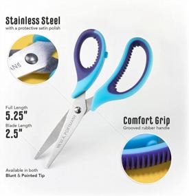 img 3 attached to WA Portman 5 Inch Pointed Kids Scissors 6 Pack - Small Scissors For School Kids - Kids Safety Scissors Bulk - Kid Scissors For Right & Left-Handed Use - Bulk School Supplies Pointed Scissors For Kids