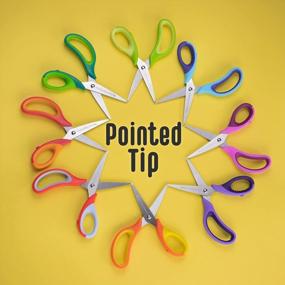 img 2 attached to WA Portman 5 Inch Pointed Kids Scissors 6 Pack - Small Scissors For School Kids - Kids Safety Scissors Bulk - Kid Scissors For Right & Left-Handed Use - Bulk School Supplies Pointed Scissors For Kids