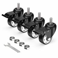 upgrade your furniture with holkie 3-inch total locking stem casters set of 4 – heavy duty swivel castors, black logo