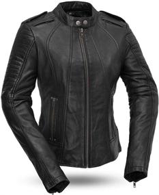 img 4 attached to 👩 First Manufacturing Womens Biker Leather Scooter Style Motorcycle Jacket in Black (X-Small) - Stylish and Protective Gear for Women Bikers