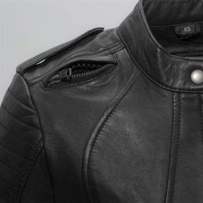 img 3 attached to 👩 First Manufacturing Womens Biker Leather Scooter Style Motorcycle Jacket in Black (X-Small) - Stylish and Protective Gear for Women Bikers