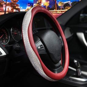 img 3 attached to Viyato Sparkling Leather Car Steering Wheel Cover