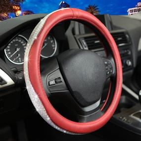 img 4 attached to Viyato Sparkling Leather Car Steering Wheel Cover