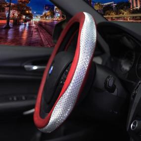 img 1 attached to Viyato Sparkling Leather Car Steering Wheel Cover