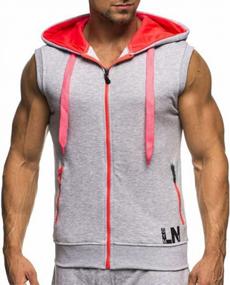 img 4 attached to LemonGirl Men'S Bodybuilding Sleeveless Hoodie Gym Tank Top