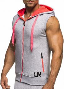 img 2 attached to LemonGirl Men'S Bodybuilding Sleeveless Hoodie Gym Tank Top