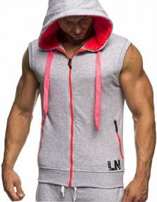 img 3 attached to LemonGirl Men'S Bodybuilding Sleeveless Hoodie Gym Tank Top