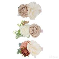 🌸 set of 3 girls flower hair clips with boutique fully lined alligator, floral hair barrettes for baby newborn toddler logo
